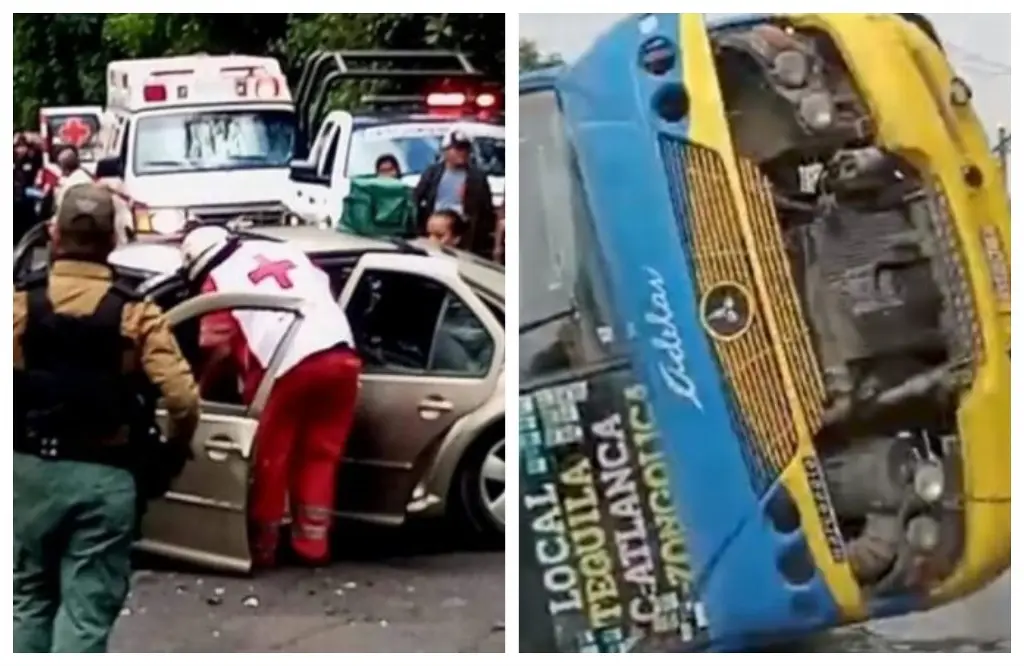 Imagen Deja 5 heridos choque entre autobús y coche particular en carretera de Veracruz