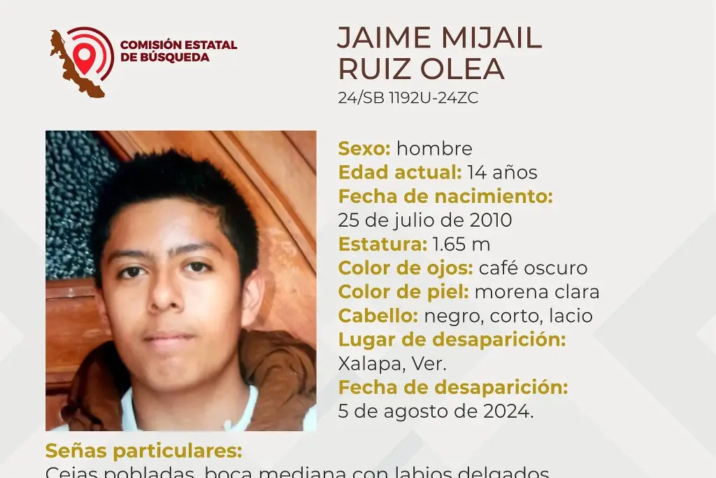 Imagen Piden ayuda para encontrar a menor de edad en Xalapa, Veracruz 