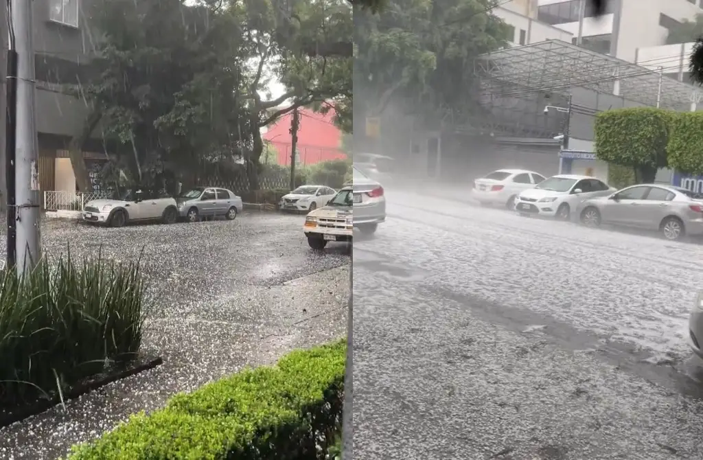 Imagen Granizo sorprende a vecinos de la Benito Juárez y Coyoacán, en CDMX