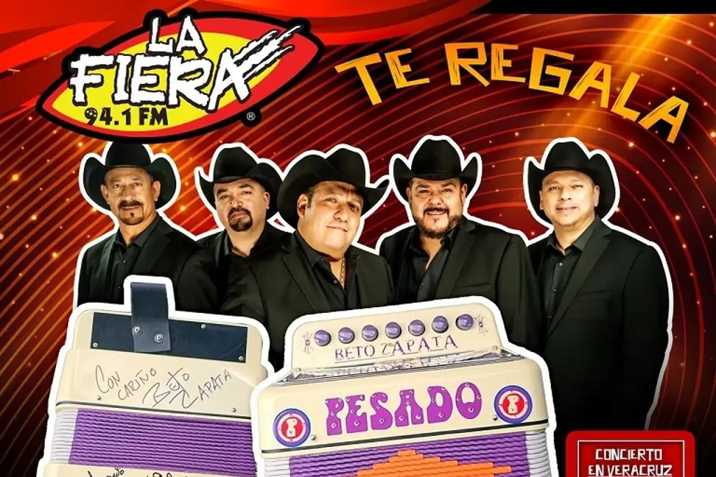 Imagen LA FIERA 94.1 FM y Grupo Pesado te regalan un acordeón autografiado