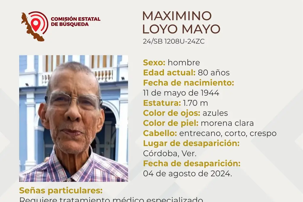 Imagen Hombre de 80 años desaparece en Córdoba, Veracruz 