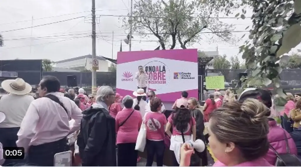 Imagen Protesta Frente Nacional Cívico en el INE contra sobrerrepresentación de Morena