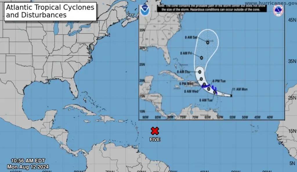 Imagen Monitorean Onda tropical que se dirige a la Península de Yucatán: PC