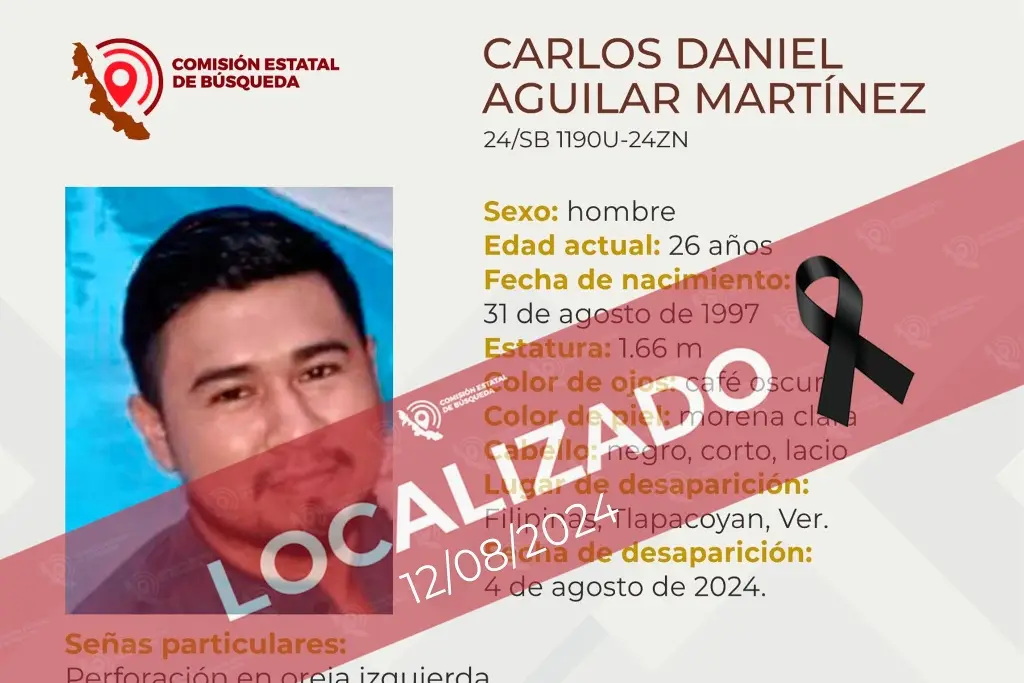 Imagen Localizan sin vida a joven que estaba desaparecido en zona centro del estado de Veracruz