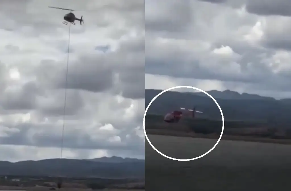 Imagen Se desploma helicóptero en presa de Chihuahua con 3 tripulantes (+Video) 