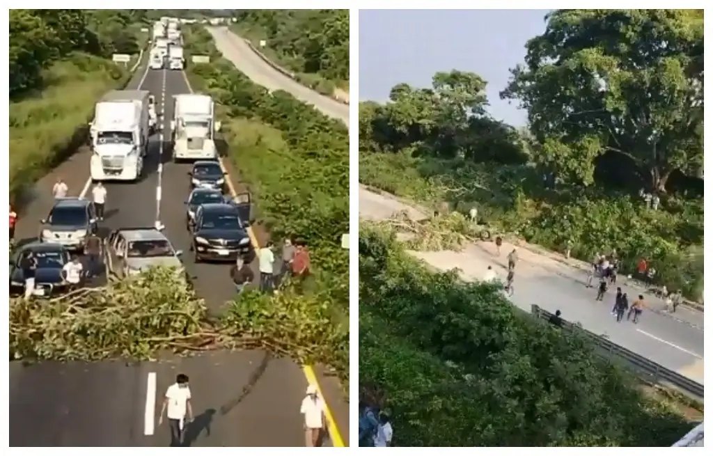 Imagen Por manifestantes, hay cierre en ambos sentidos de autopista de Veracruz