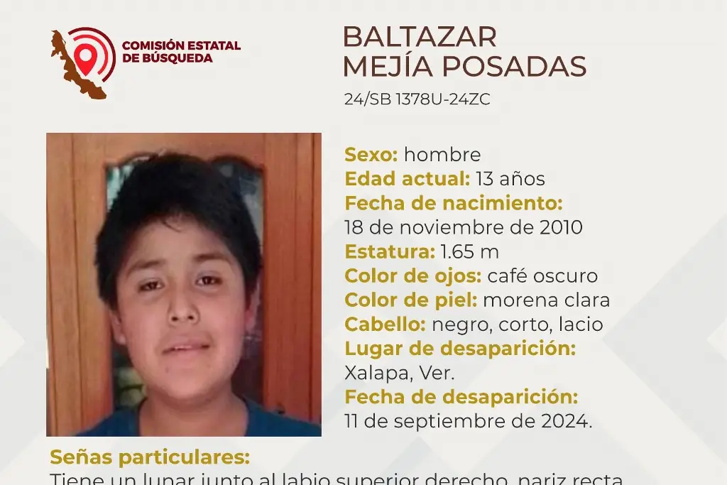 Imagen Menor de edad desaparece en Xalapa, Veracruz; aquí sus características