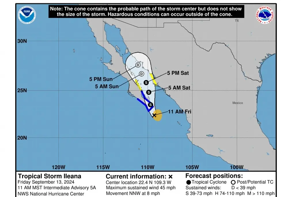 Imagen Tormenta tropical 'Ileana' impactaría en San José del Cabo este viernes; ¿A qué hora?