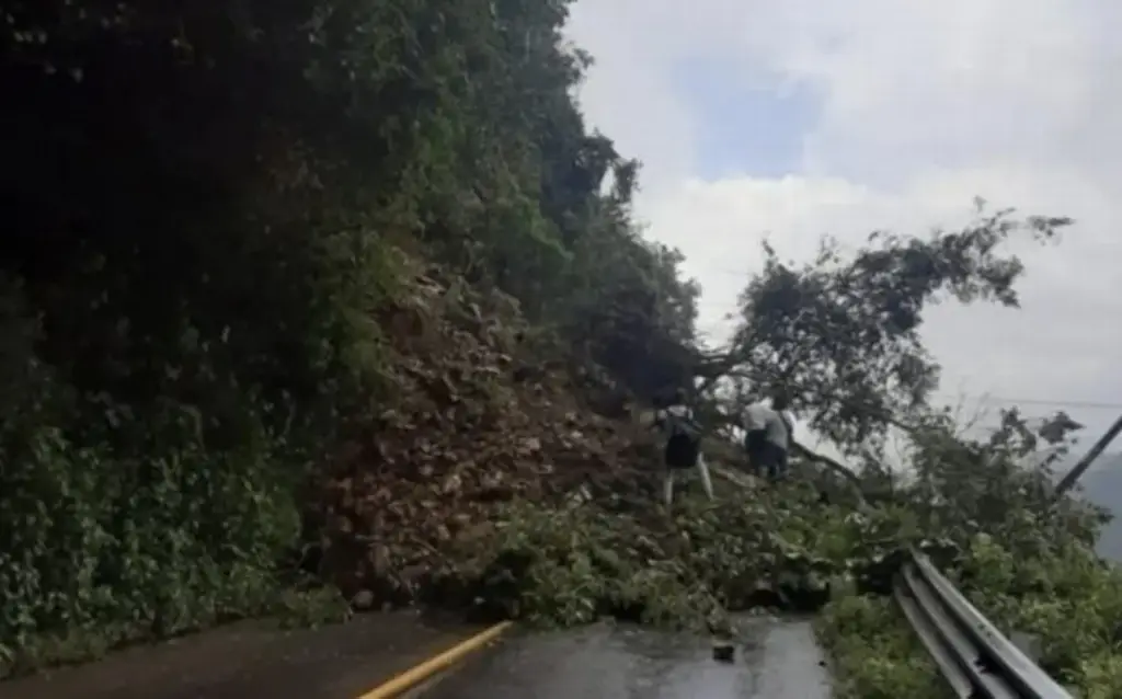 Imagen Por lluvias y deslaves, hay cierre en carretera de Veracruz 