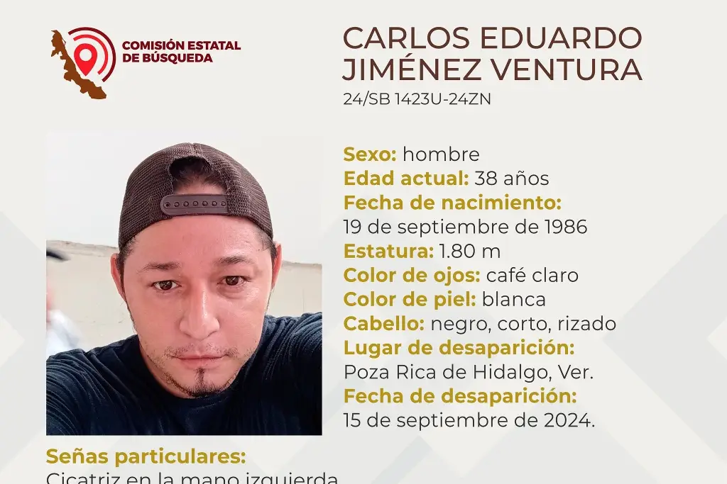 Imagen Él es Carlos, tiene 38 años y desapareció al norte de Veracruz