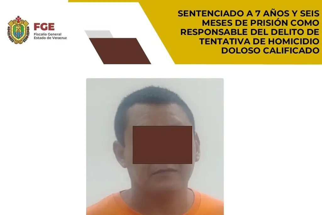 Imagen Lo sentencian a más de 7 años de cárcel por tentativa de homicidio doloso calificado