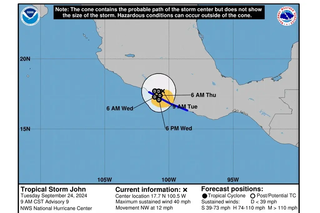 Imagen Tormenta 'John' dejará lluvias puntuales intensas para Veracruz y otros estados