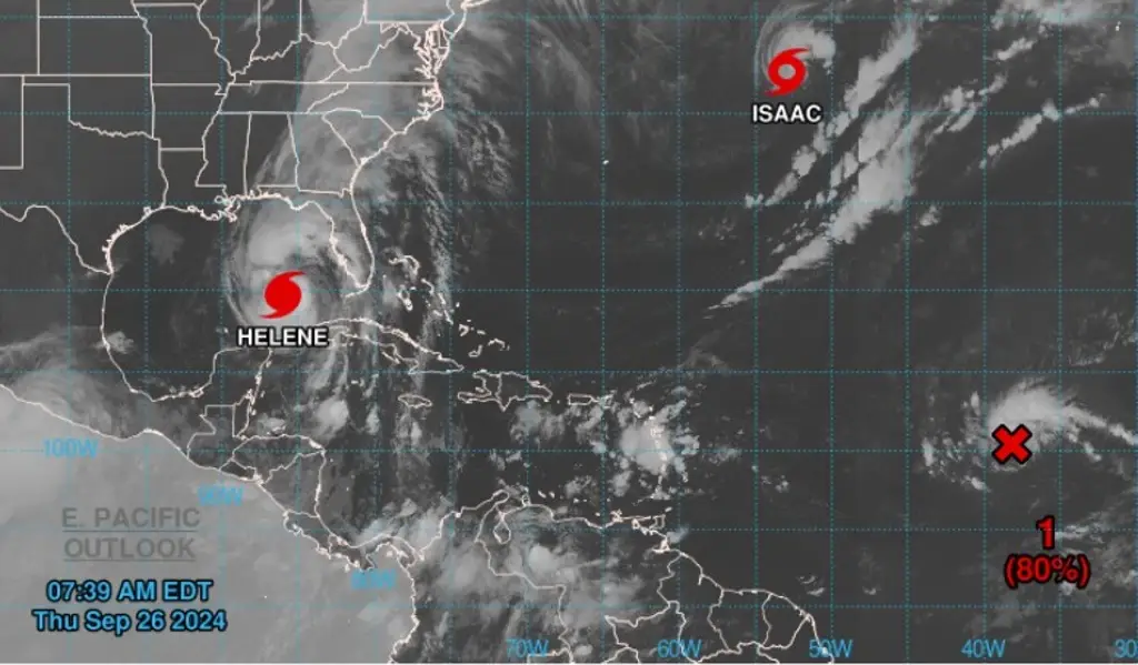 Imagen Huracán Helene se fortalece a categoría 2