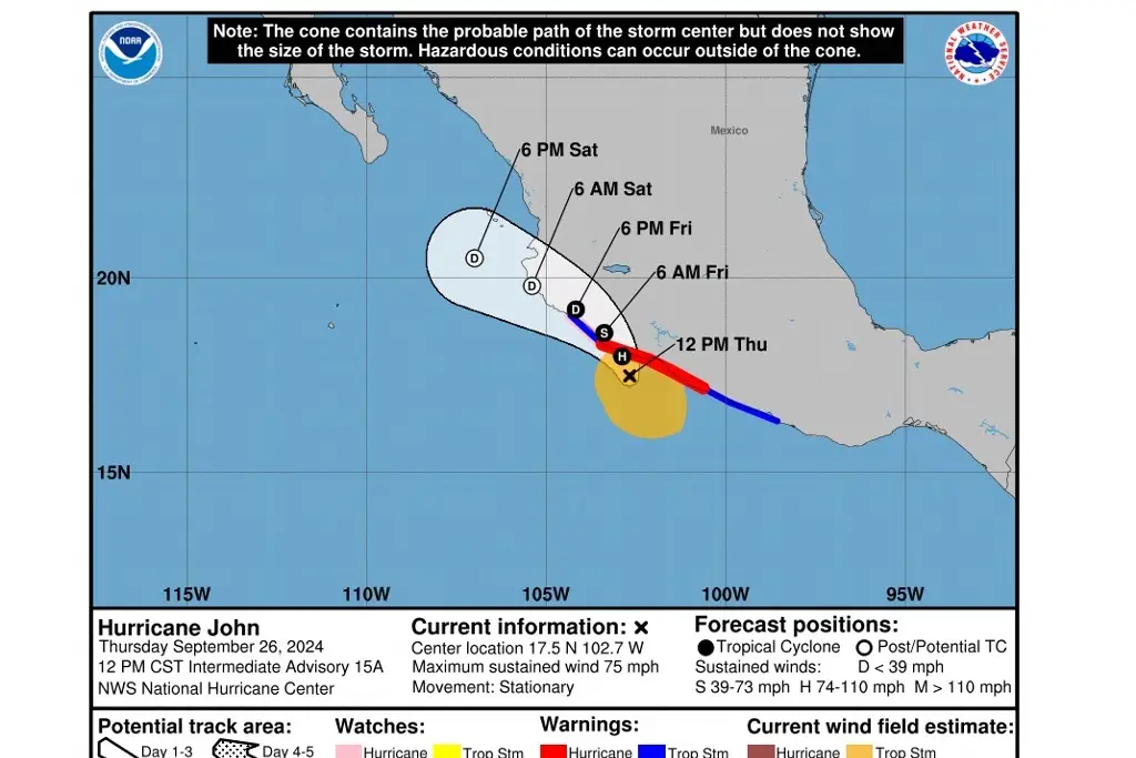 Imagen Huracán 'John' tocaría tierra entre estos municipios; ¿Cuándo?