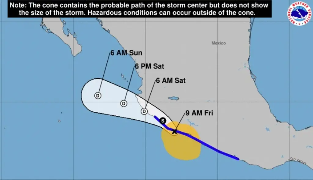 Imagen Tormenta tropical John avanza lentamente hacia Michoacán y Colima 