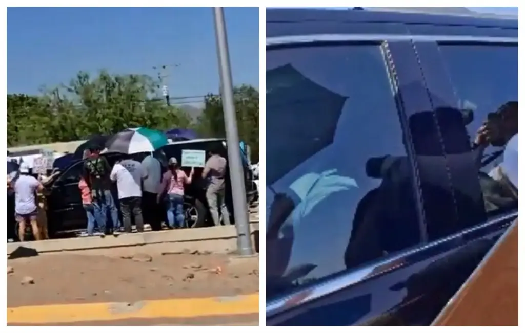 Imagen Trabajadores del Poder Judicial bloquean el paso a AMLO en Sonora; le gritan 'dictador'