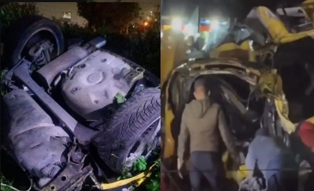 Imagen Mueren 5 en choque; auto se parte en dos por el exceso de velocidad