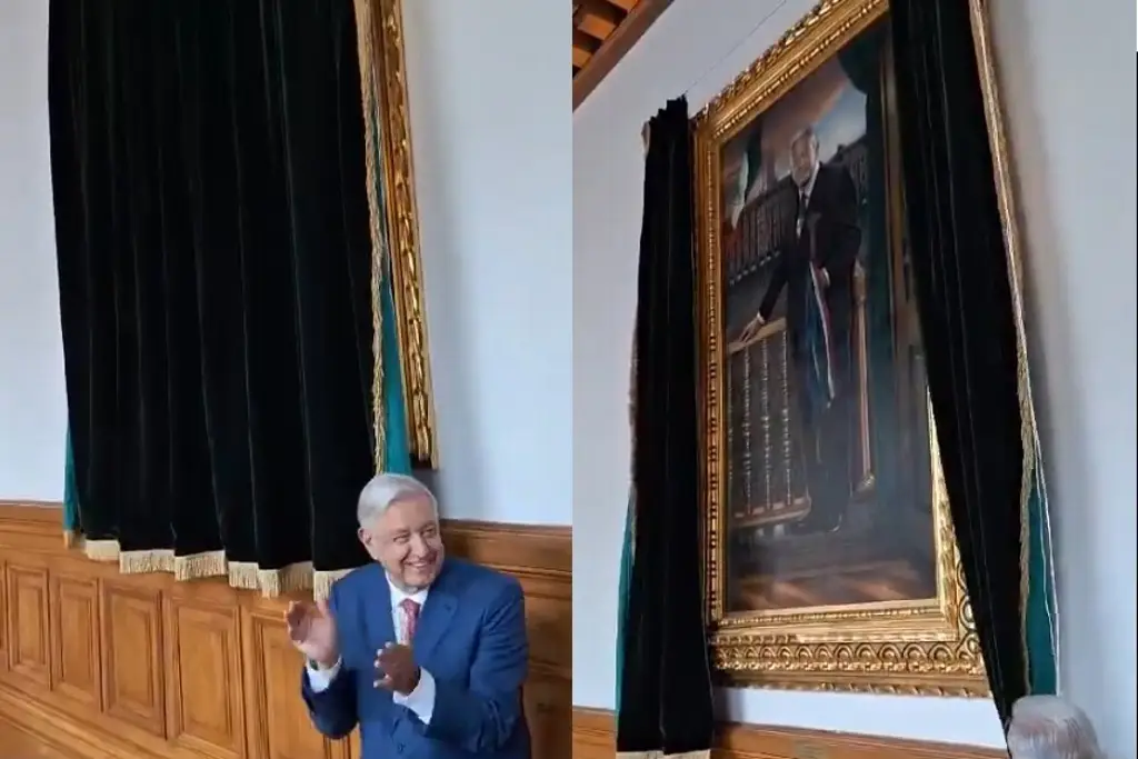 Imagen AMLO devela su retrato presidencial