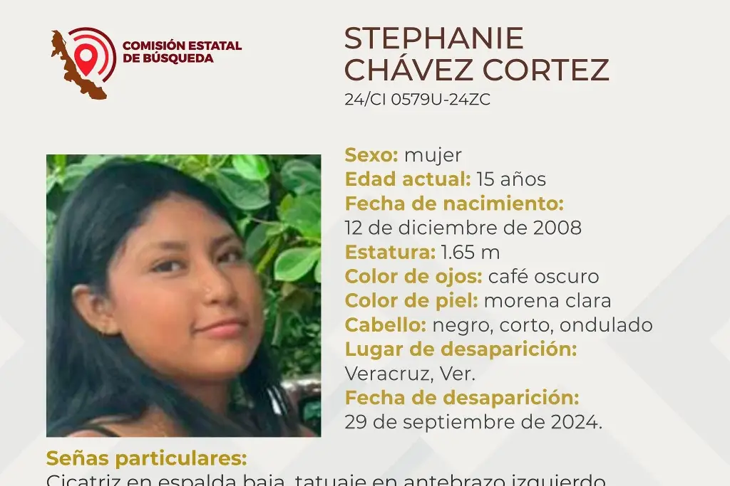 Imagen Ella es Stephanie, tiene 15 años y desapareció en la ciudad de Veracruz 