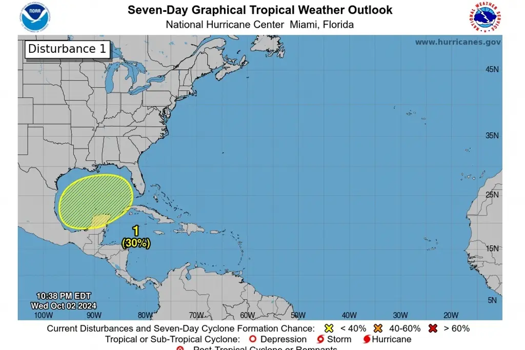 Imagen Prevén formación de una depresión tropical en el Golfo de México; ¿Cuándo?