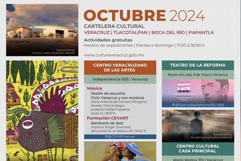 Imagen Checa el programa de actividades culturales de octubre en Veracruz- Boca del Río