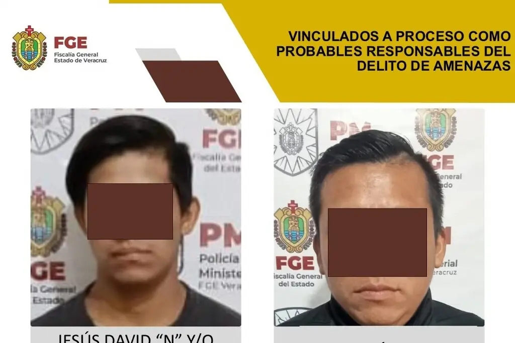 Imagen Los vinculan a proceso por el delito de amenazas al sur de Veracruz 