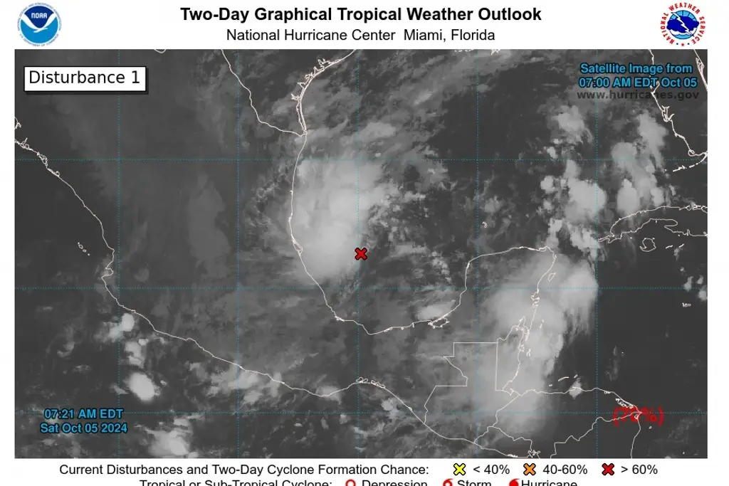 Imagen Alertan que disturbio frente a costas de Veracruz podría evolucionar a tormenta o huracán