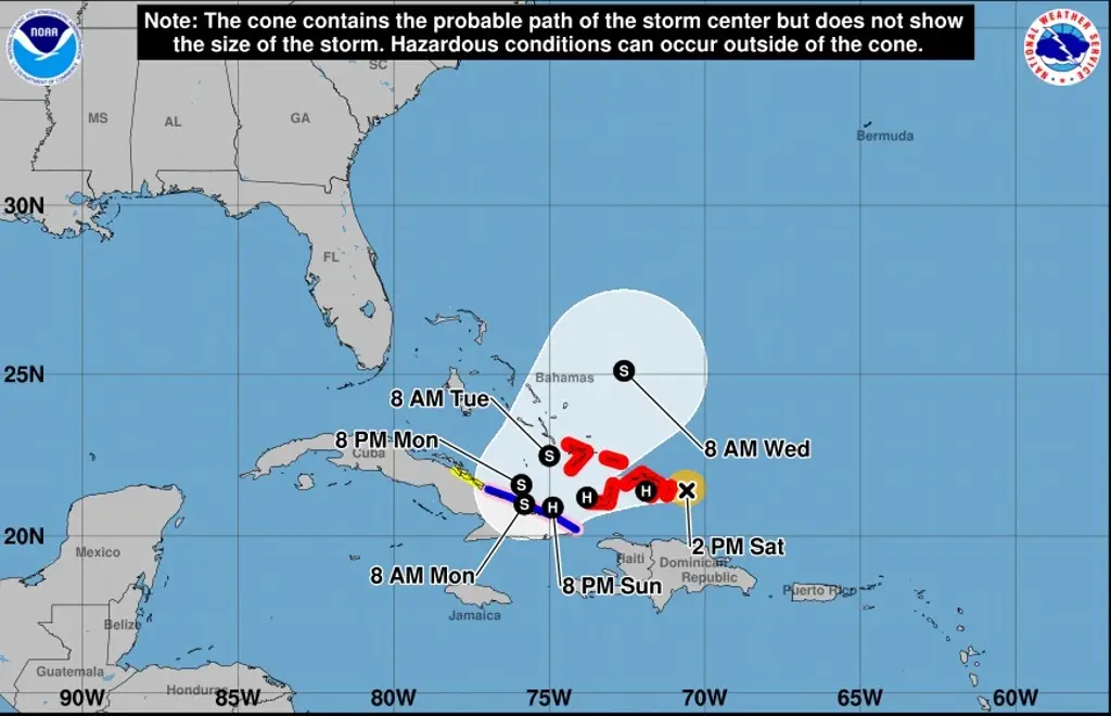 Imagen 'Oscar' se intensifica a huracán categoría 1 y amenaza a Cuba 