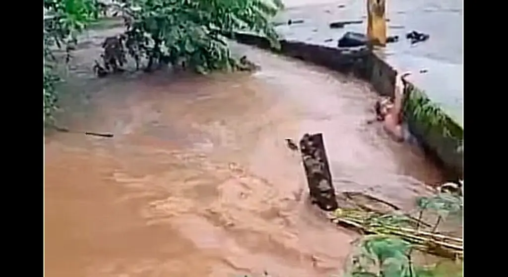 Imagen Tras fuertes lluvias, hombre es arrastrado por la corriente de un arroyo (+Video)