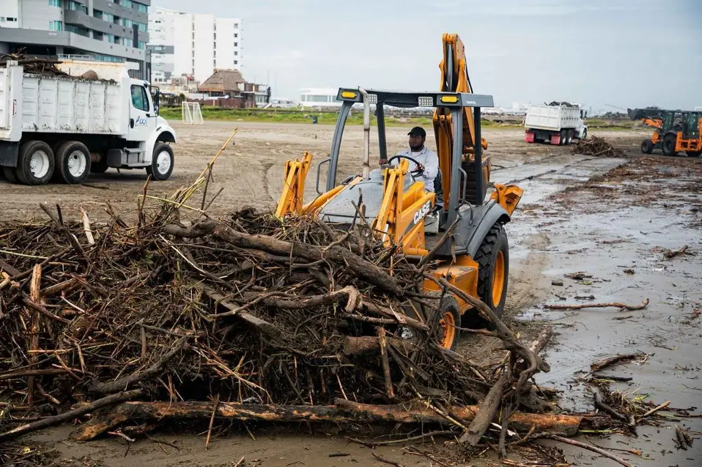 Imagen Realizan limpieza de palizada y trabajos de desazolve en playas y colonia de Boca Del Río 