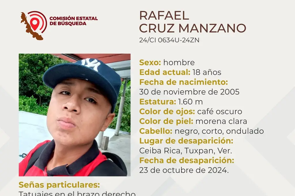 Imagen Joven de 18 años desaparece al norte de Veracruz; aquí sus características 