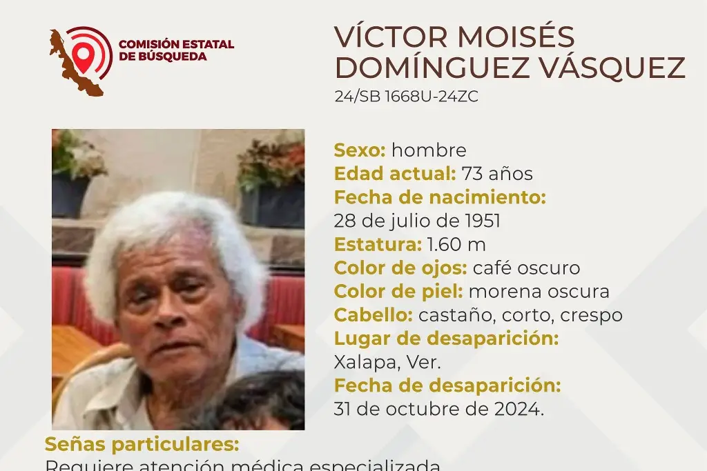 Imagen Hombre de la tercera edad desaparece en Xalapa, Veracruz 