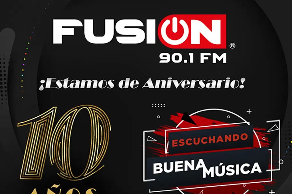 Imagen FUSIÓN 90.1 FM, nuestra estación hermana, celebra 10 años de buena música