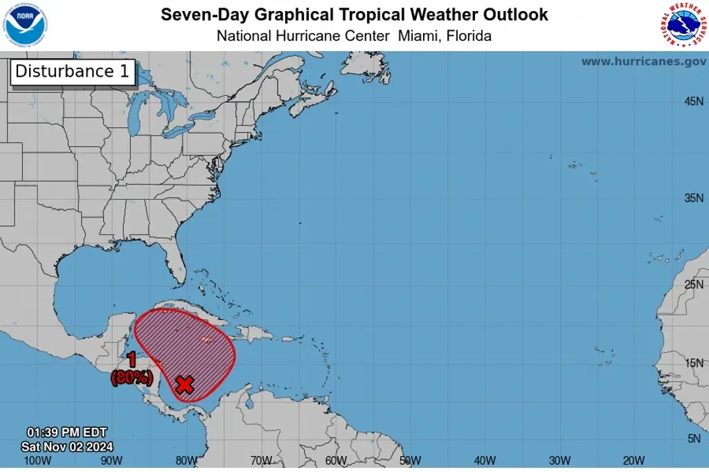 Imagen Disturbio 97 L evolucionaría a depresión tropical en el Caribe 