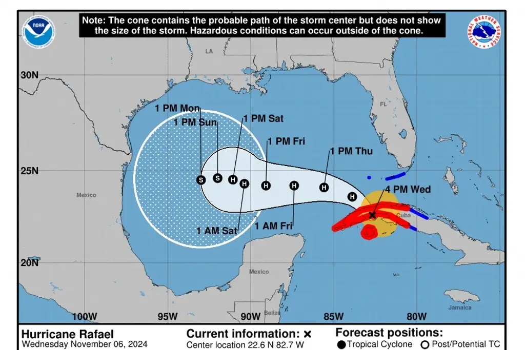 Imagen Rafael toca tierra en Cuba como huracán categoría 3; se debilita 