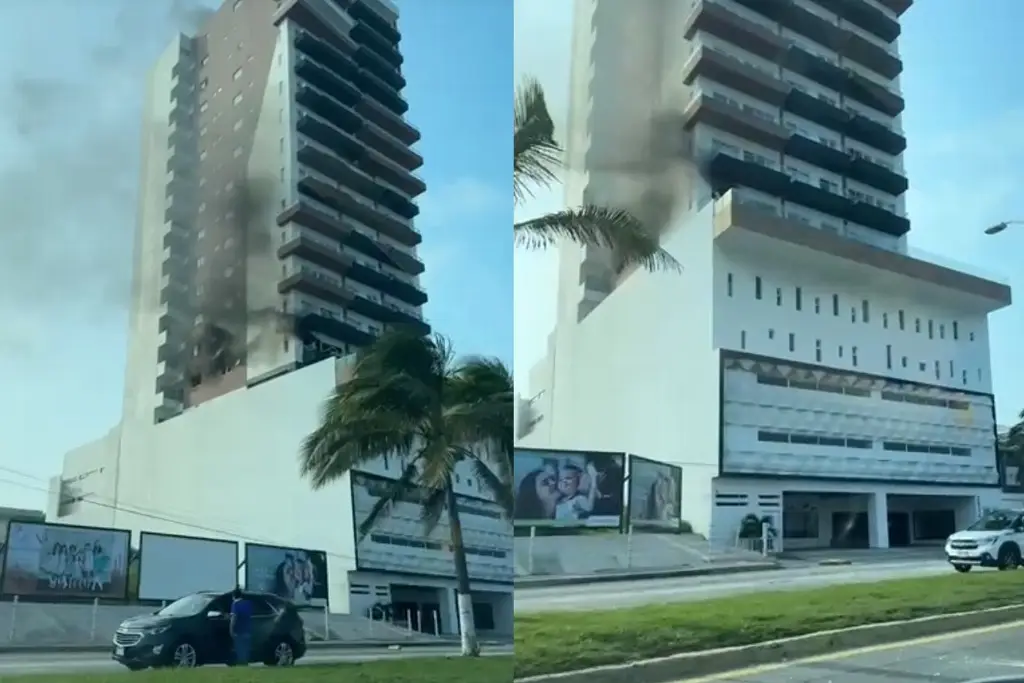 Imagen Incendio en torre de Boca del Río moviliza a cuerpos de auxilio