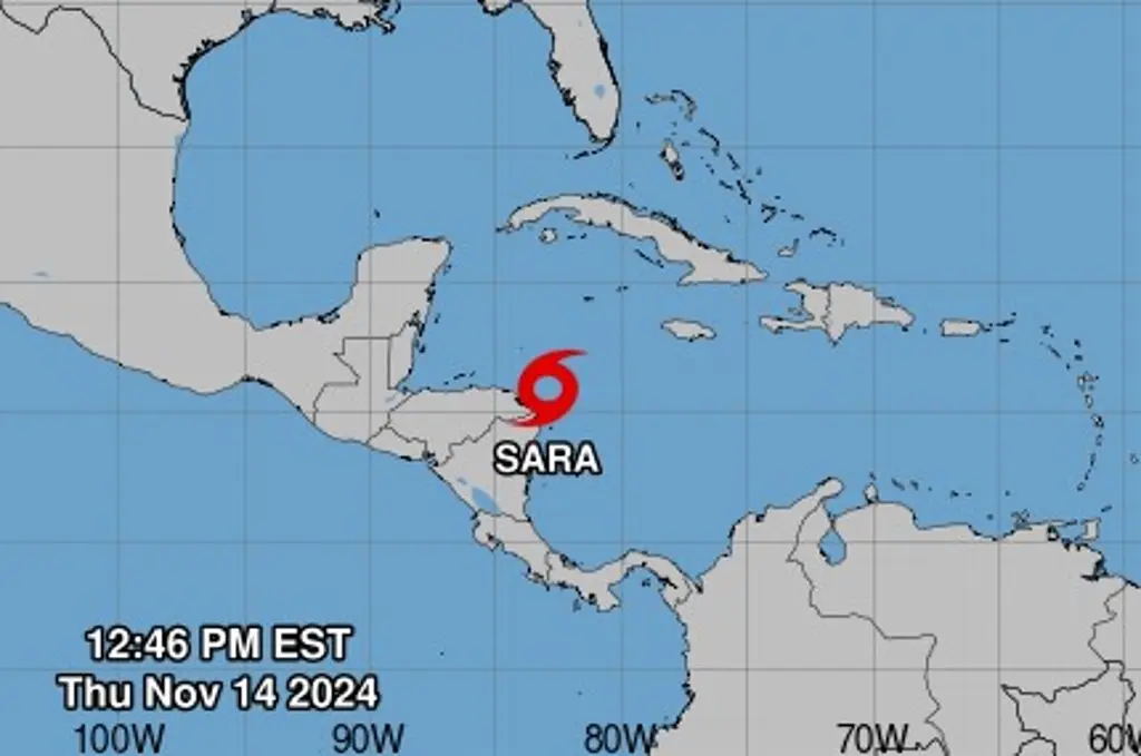 Imagen Se forma la tormenta tropical Sara 