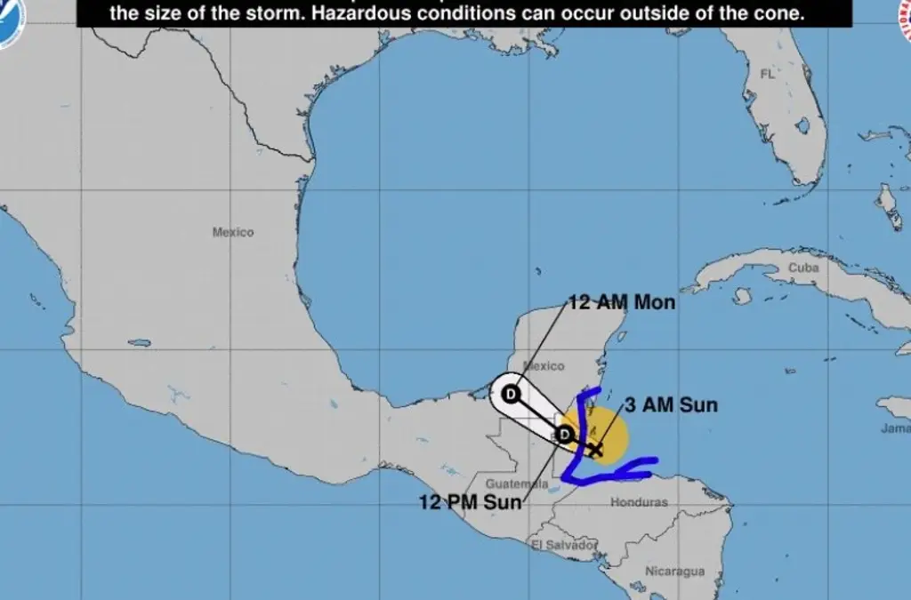 Imagen Sara a punto de tocar tierra; esperan que se debilite sobre Campeche