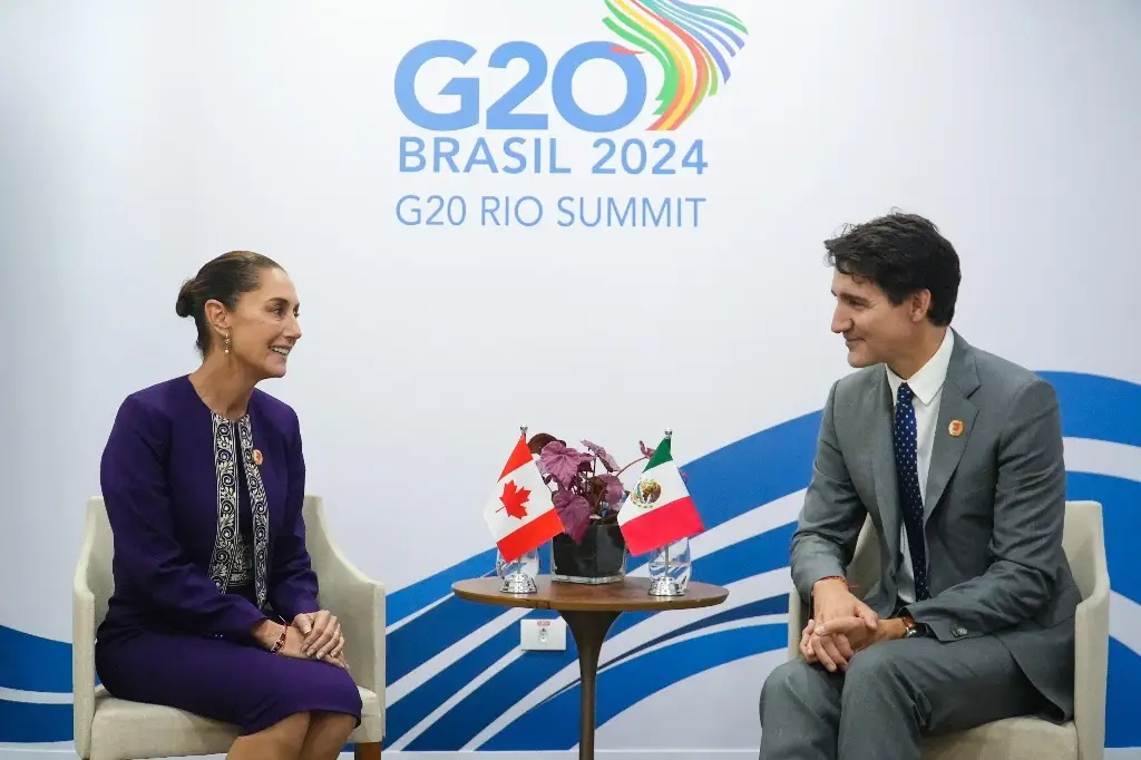 Imagen Sheinbaum y Trudeau se reúnen en Cumbre del G20; hablan de resultados del T-MEC