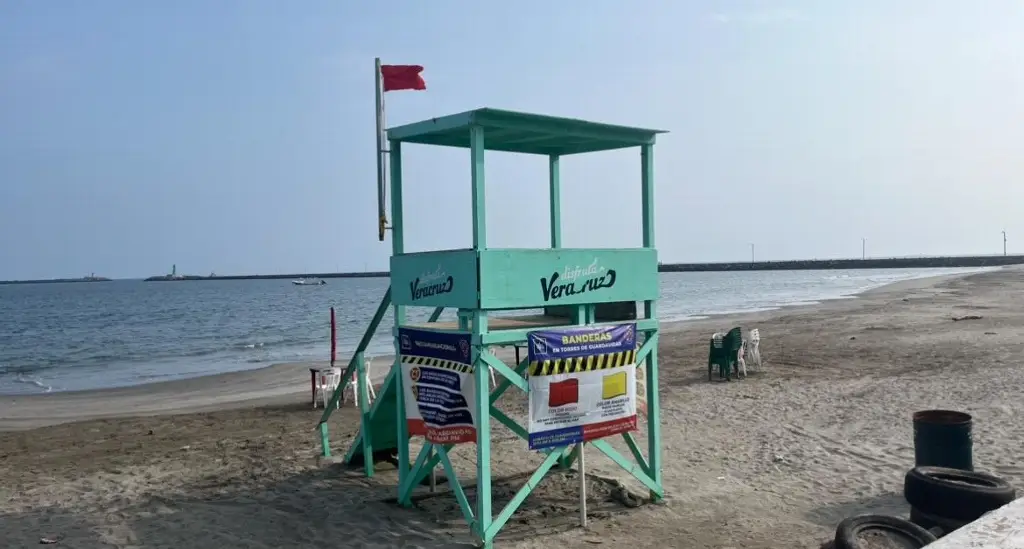 Imagen Ya hay banderas rojas en playas del puerto de Veracruz 