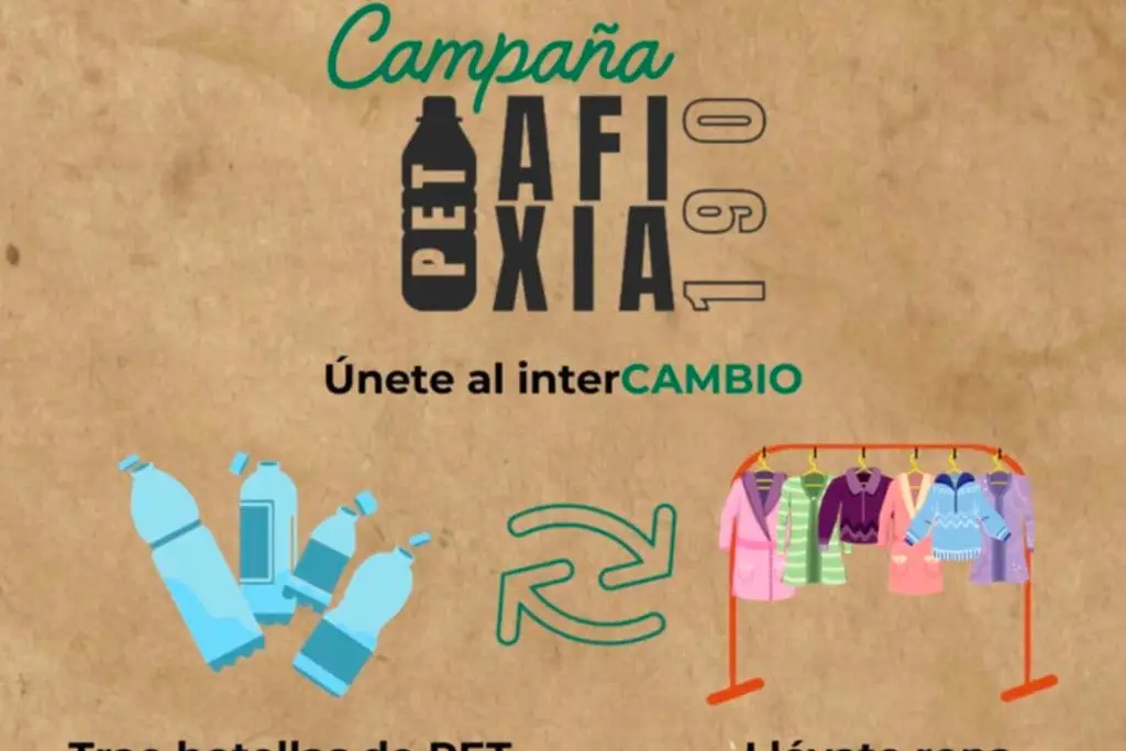 Imagen En el CBTIS 190 intercambiarán botellas de PET por ropa 