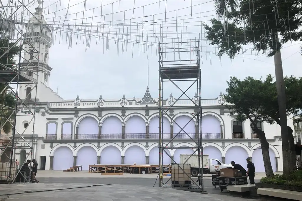 Imagen Alistan Centro Histórico de Veracruz previo a informe de la alcaldesa 