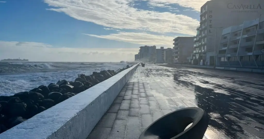 Imagen Por fuertes rachas del viento cierran la vialidad en bulevar Manuel Ávila Camacho en Boca del Río