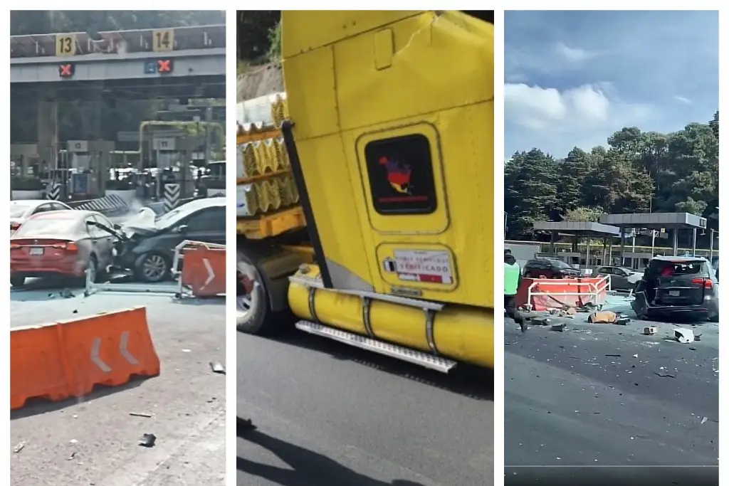 Imagen Tráiler choca contra 10 coches en caseta de la autopista México - Toluca