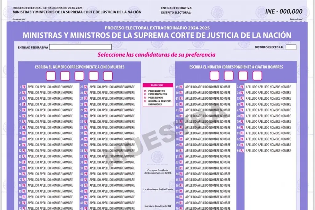 Imagen Dan a conocer propuesta de boleta para elección de jueces y ministros 