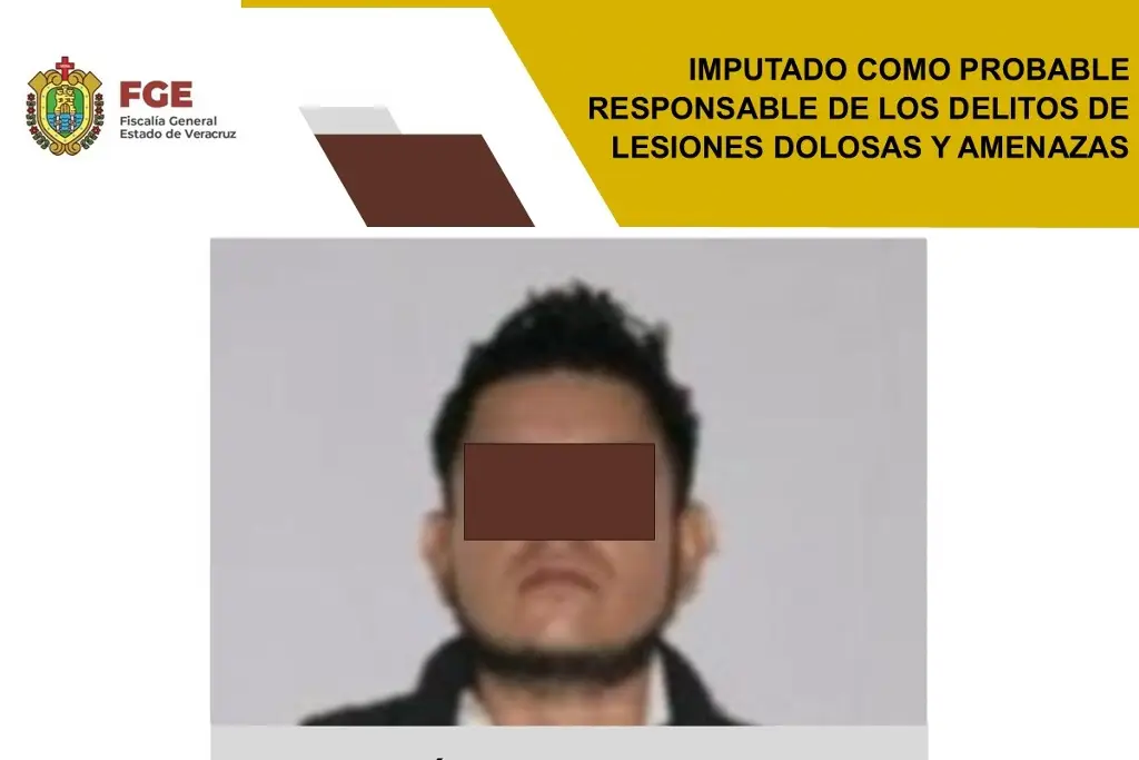 Imagen Lo imputan por el delito de lesiones dolosas y amenazas al sur de Veracruz 