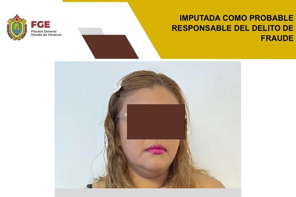 Imagen La imputan por el delito de fraude en ciudad Cardel, Veracruz 