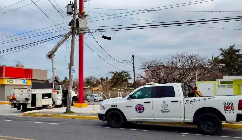 Imagen Continúan los trabajos para reestablecer el servicio de energía eléctrica al 100% en Alvarado, Veracruz 