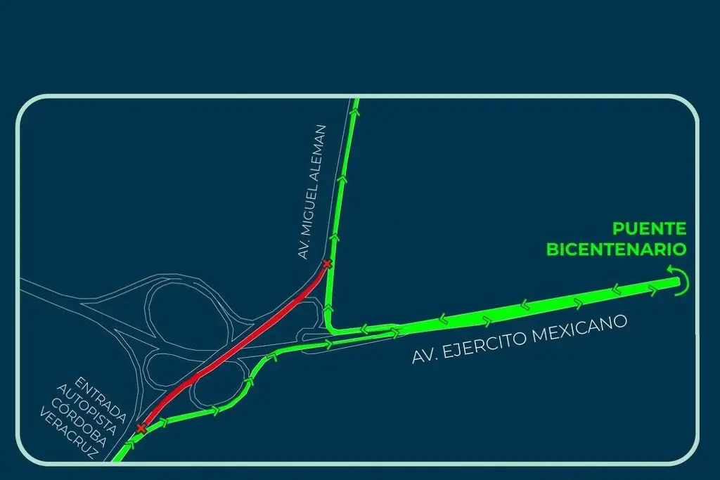 Imagen Anuncian cierre vial nocturno en distribuidor Cabeza Olmeca de Veracruz; ¿A partir de cuándo?