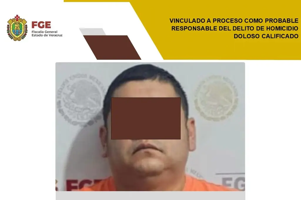 Imagen Vinculado a proceso por presunto homicidio doloso calificado en zona centro del estado de Veracruz